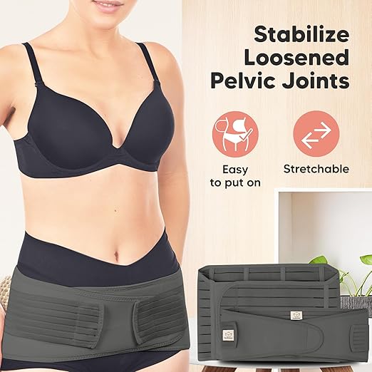 3 in 1 Postpartum Belly Support Recovery Wrap – Postpartum Belly Band, After Birth Brace, Slimming Girdles, Body Shaper Waist Shapewear,Post Surgery Pregnancy Belly Support Band (Mystic Gray, M/L)