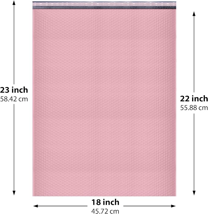 Light Pink Bubble Mailers 18x23, Poly Padded Envelopes #9, 50 Pack | Holds Clothing & Bulk Items, Self-Seal Closure, Cushioned Protection, Water-Resistant Poly, Size #9