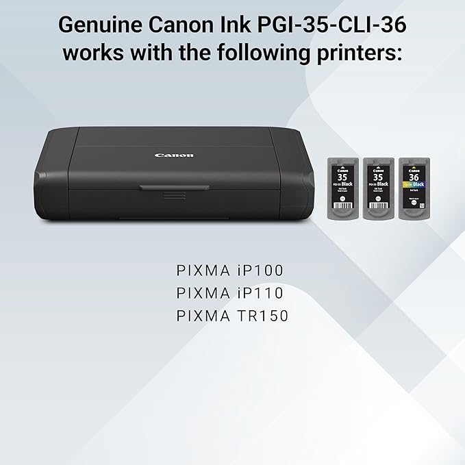 Canon PGI-35/CLI-36 2 Genuine Black and Color Value Pack Compatible to iP100, iP110, TR150 and TR160 Printers