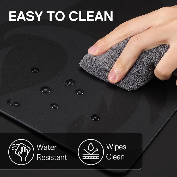 Redragon PG1M Glass Mouse Pad - Ultra-Smooth Precision Surface with Non-Slip Base, Easy to Clean, Hard Mousepad for Gaming - 13 x 13 x 0.15 inches, Black