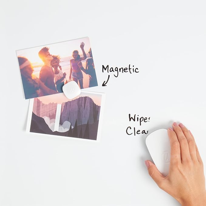 U Brands Farmhouse Magnetic Dry Erase Board White Board, 40" x 30", White Wood Style Frame, Includes 2 Magnets