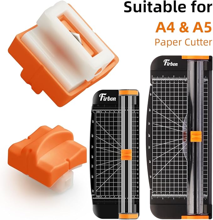 Firbon Paper Cutter Replacement Blade with Automatic Security Safeguard Design for A4 Black and White Paper Trimmer (5 Pack)