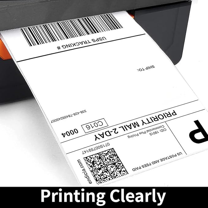 Fanfold 4”x 6” Direct Thermal Shipping Labels Self Adhesive, 500 Postage Mailing Labels Thermal Sticker Paper Shipping Labels for Thermal Printer, Fangtek Soonmark Zebra Compatible
