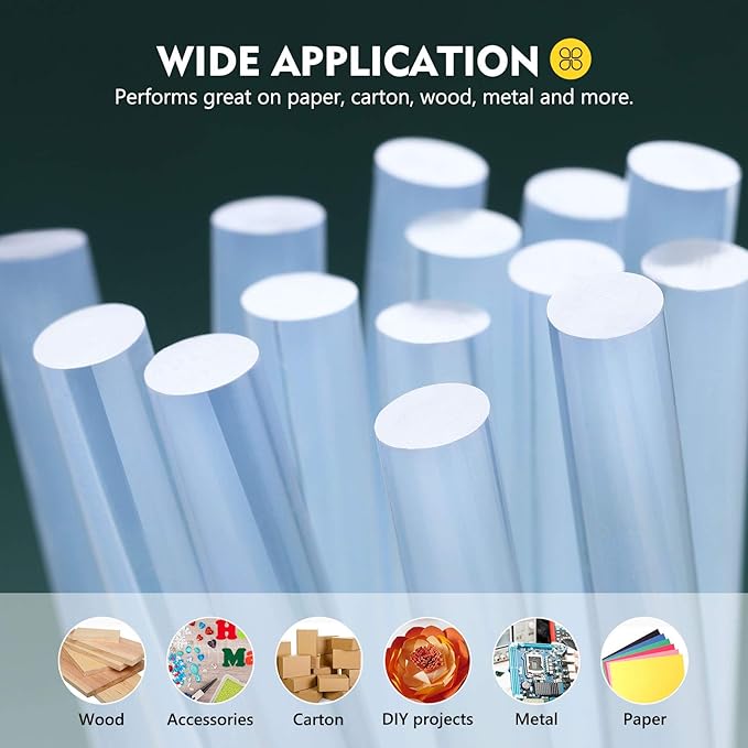 Magicfly Mini Hot Glue Gun Sticks, Huge Pack of 300, 4" Long and 0.27" Diameter Hot Melt Glue Sticks, Compatible with Most Glue Guns, Perfect for DIY Craft Projects and Sealing