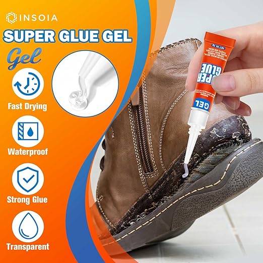 Super Glue Gel Clear Non-Drip, 24 X 3g All Purpose Strong Adhesive Ca Glue Quick Dry Instant Glue for Plastic, Metal, Ceramic, Shoe, Wood, Leather, Model, Aquarium, Rhinestone, Jewelry and DIY Crafts