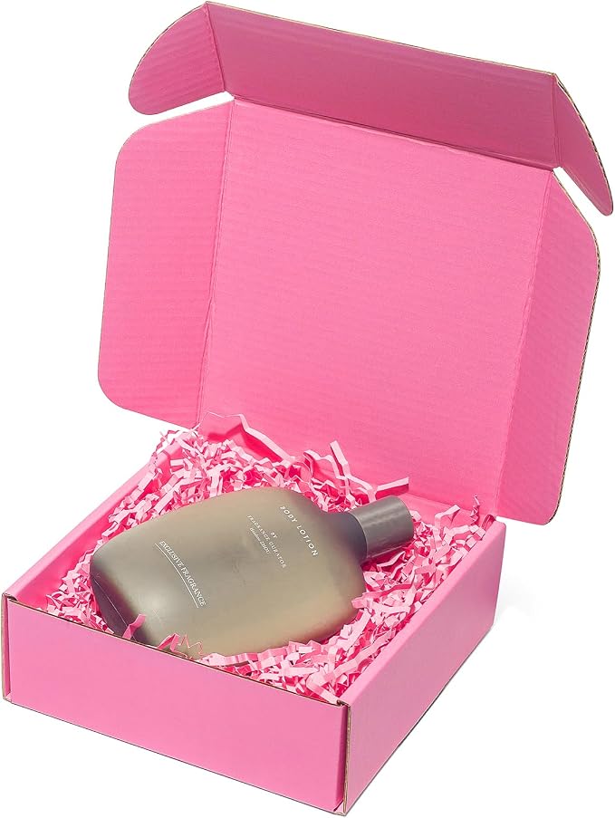Timirog Small Shipping Boxes 6x6x2 Inches 25 Pack Pink Corrugated Cardboard | Mailing Box, Cute Tab Locking Literature Mailer for Packing Jewelry Ornament Gift Craft Packaging Supplier