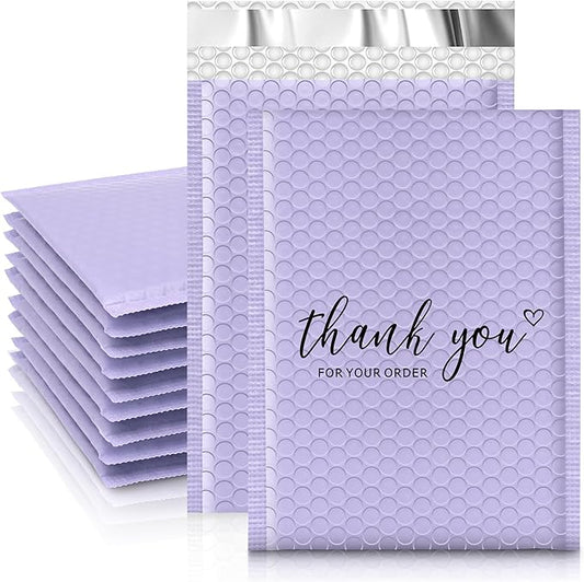 JinRuiKJ Bubble Mailers 6x10" 25 Pack, Padded Envelopes, Strong Adhesion Padded Mailers, Cushioning Padded Shipping Envelopes for Jewelry, Makeup - Purple