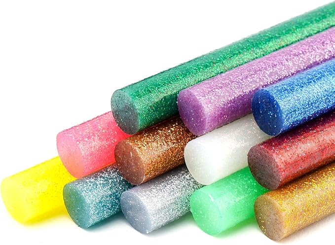 120PCS Hot Glue Sticks for Craft - 0.28x3.9" Gartful Mini Size Hot Melt Glue Sticks, 48 PCS Clear+36 PCS Colored+36 PCS Glitter, Multipurpose for Art Craft Project, General Repair, Bonding, Sealing