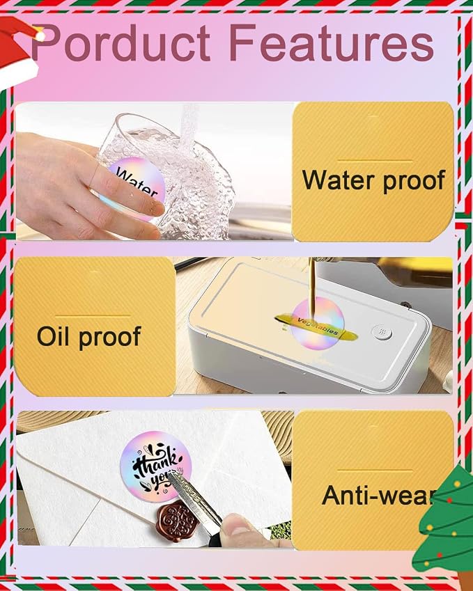 2 inch Round Thermal Label, Multipurpose Circle Thermal Sticker Labels for Business and Home, Direct Thermal Printer Label for DIY Logo Design, Thanks Card, 500 Labels/1 Roll, Diffuse Purple