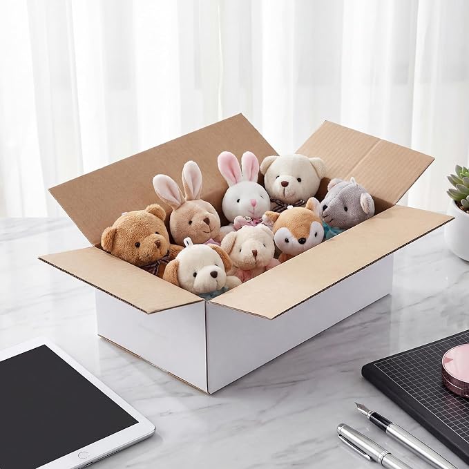 Shipping Boxes 10X6X4 Set of 25, White Corrugated Cardboard Box for Mailing Business Packaging