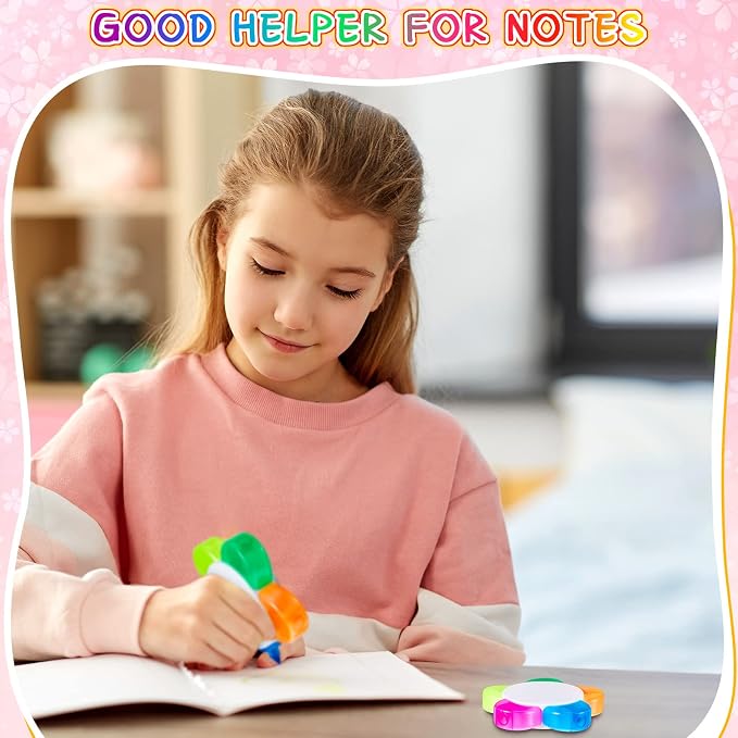 Outus 180 Pieces Petals Highlighters Assorted Colors 5 in 1, Back to School | Flower Shape Watercolor Fluorescent Pens, for Office School Stationery Aesthetic Supplies, 5 Colors