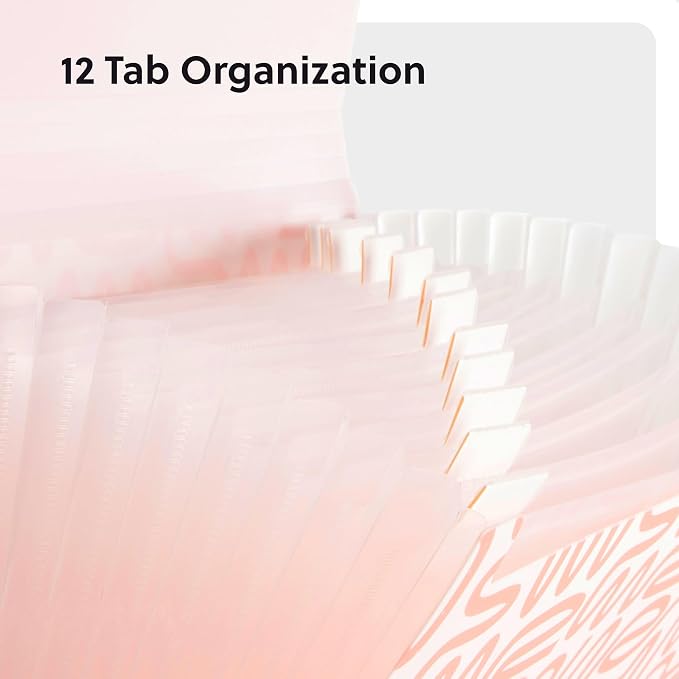 U Brands 13-Pocket Accordion File Organizer, Letter Size, Expandable File Folder Folder (Colorful Cubist)