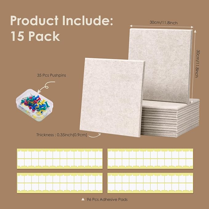 Large Bulletin Board 59" X 36" Cork Boards for Wall Alternative 15 Pack Oatmeal Non-Stripe Felt Bulletin Board 96 Safe Adhesive 35 Push Pins for Office School Home Room Decor