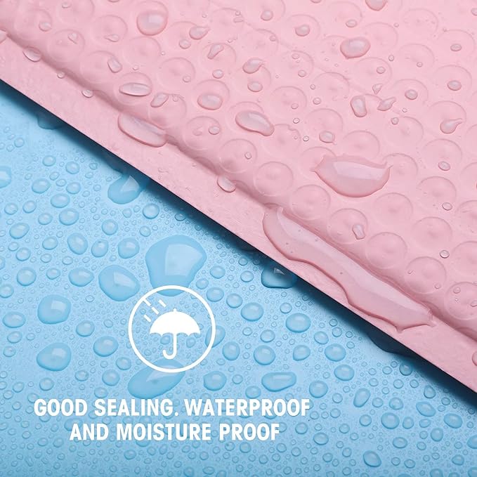 Metronic Small Bubble Mailers 4x8 800Pack Bulk Bubble Mailers Usable Size 4x7", Waterproof Shipping Envelopes Self-Seal Padded Envelopes, Packaging for Small Business, Jewelry, Light Pink