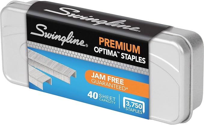 Swingline Staples, Premium for Desktop Staplers, 1/4" Length, 210/Strip, 3750/Box, Jam Free, Optima (35556)