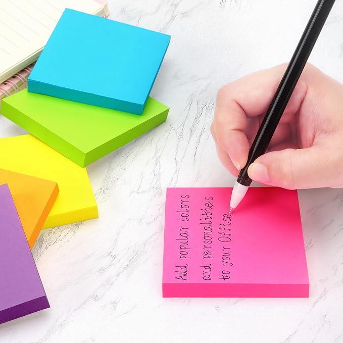 OSBOO Sticky Notes 3x3 Pop Up with 6 Bright Colors, 100 Sheets/Pad | Multicolor Pop Up Self-Stick Notes Pads, 600 Sheets Total, Perfect for Daily Reminders, Study Notes, and Office Memos