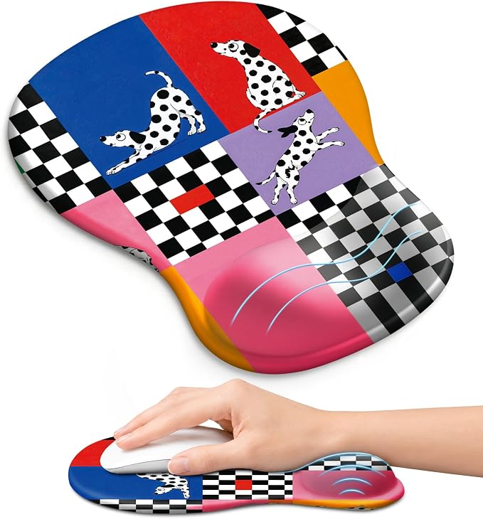 Ergonomic Mouse Pad with Wrist Rest, Gel Wrist Support, Patch | 10.2 x 7.6 in Mouse Pad with Smooth Fabric Surface and Non-Slip Rubber Base for Office, Home, Study, and Gaming