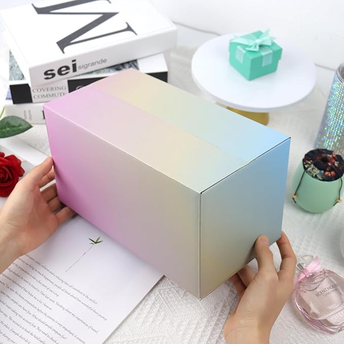 11x6x6 Inch Cute Colorful Shipping Boxes, 30 Pack Corrugated Cardboard Box, Mailing Packaging Boxes for Small Business