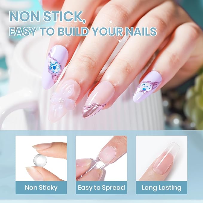 Sculpting Gel for 3D Nail Art Gel Non Stick Hand Solid Builder Hard Gels for Extension Carving Sculpting Beauty Nail Charms for Beginner and Salon DIY