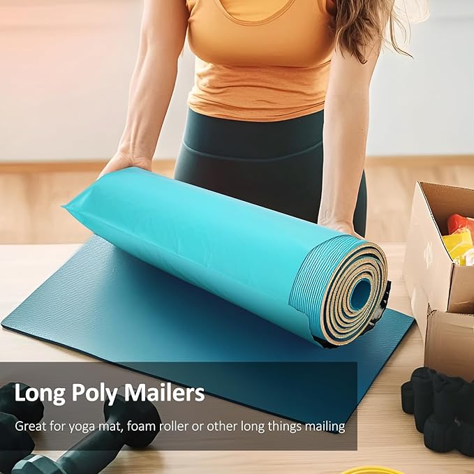 UCGOU 11.5x26 Long Poly Mailers Teal Shipping Bags Self-Sealing Waterproof and Tear-Proof Shipping Envelope for Small Business Unique Items 50 Pack