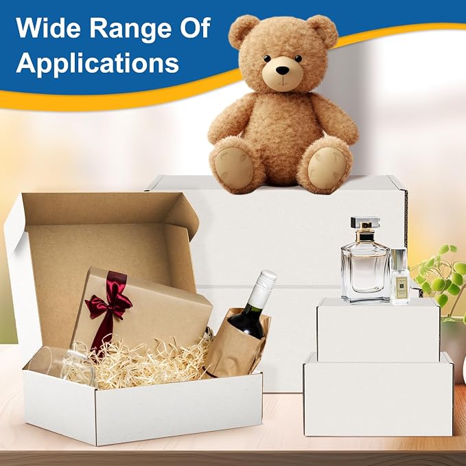 Famagic 30 Pack 11x8x2 Inch Small Shipping Boxes White Corrugated Cardboard Boxes Mailer for Small Business, Mailing Boxes for Packaging Bulk