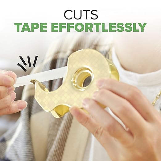 Scotch 100-Year Anniversary Limited Edition Gold Tape Dispensers, Includes 12 Rolls of Scotch Magic Tape (3/4 in x 550 in, 66% Plant-Based Adhesive), Refillable, 6 Dispenser Pack