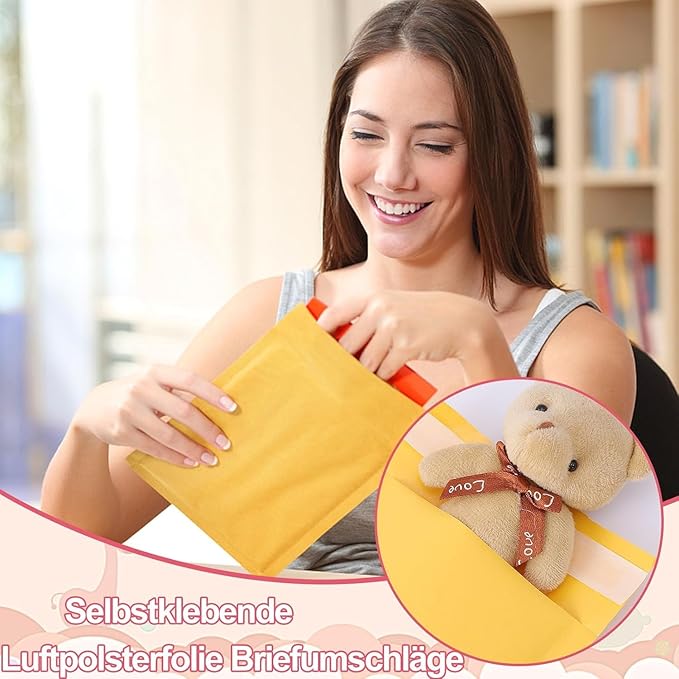 Kraft bubble mailers 6x10"100Pack Usable Size 6x9in,Self Seal Strong Adhesive Shipping Bags, Cushioning Padded Envelopes for Shipping, Mailing,Small Business Supplies.