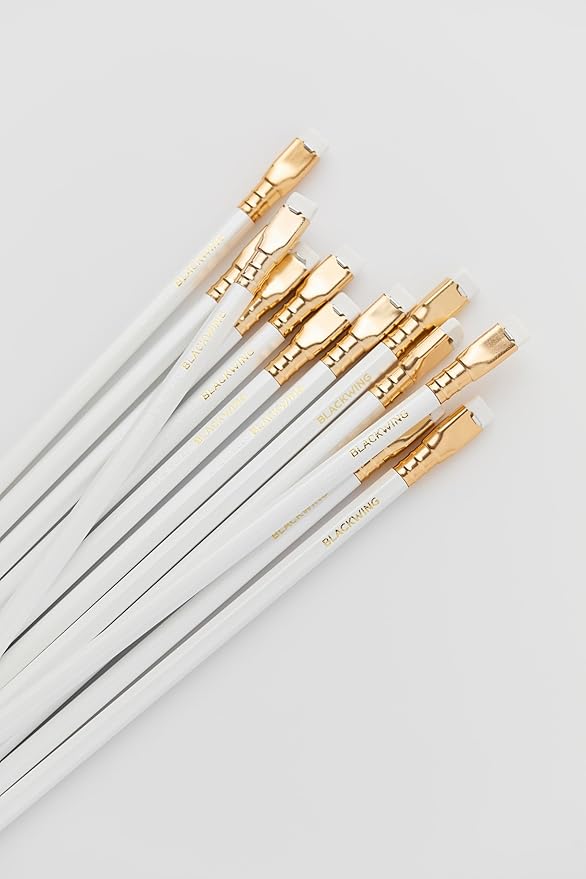 Blackwing Pearl Pencils - 12 Count, Incense-cedar, Premium Japanese Graphite, Pearlescent White, Balanced Lead, Great for Journaling and Writing