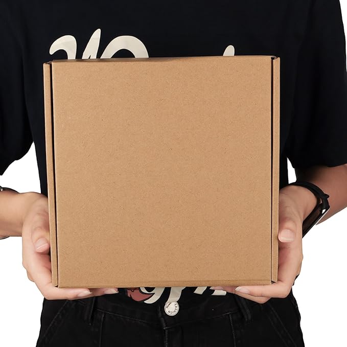 8x8x4 inch Shipping Boxes Set of 6 Brown, Inner Size 7.6x7.6x3.6 inch Cardboard Box Mailers for Small Business Packaging Mailing or Gift Wrapping Giving