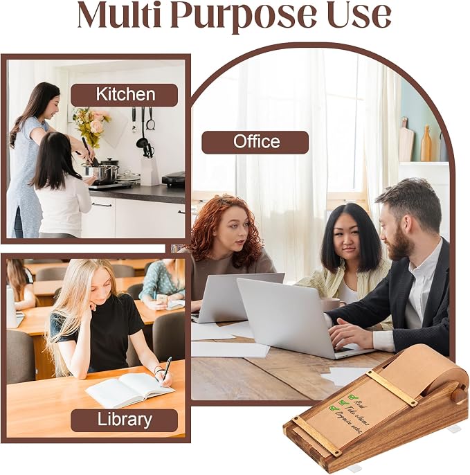 Note Paper Roll Dispenser Desktop Kraft Paper Roll Dispenser Holds 3” Wide with 98ft Wooden Note Taking Roller Holder Tearable Cutter Grocery List Sticky or Home