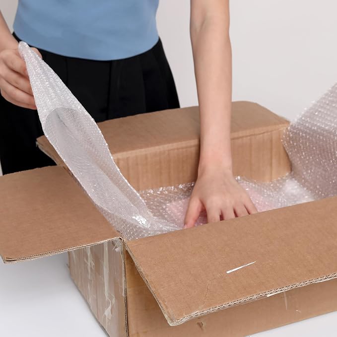 wanguagua Bubble Packing Moving Wrap, 12 Inch x 72 ft Total, 2 Pack | Heavy Duty Fully-inflated Bubbles for Boxes, Shipping Cushioning Supplies, Perforated Every 12"