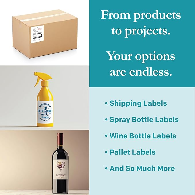 Premium Label Supply White Sticker Shipping Labels – 4.25" x 5.5" – Laser/Inkjet Compatible – (4 per Sheet), 2000 Sheets – 8000 Total Adhesive Labels