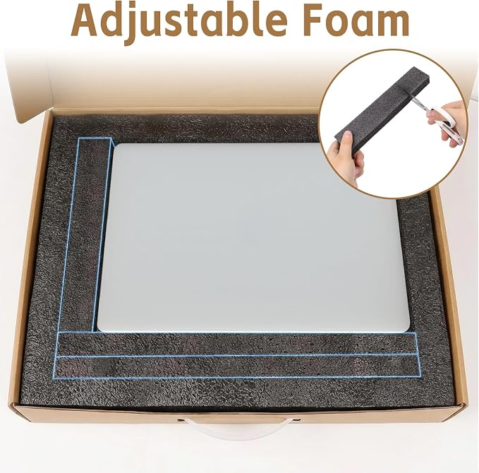 Laptop Shipping Box with Protection Foam, Fit Up to 17 Inches, Notebook Laptop Boxes for Packaging Small Business, Cardboard Computer Container for Shipping