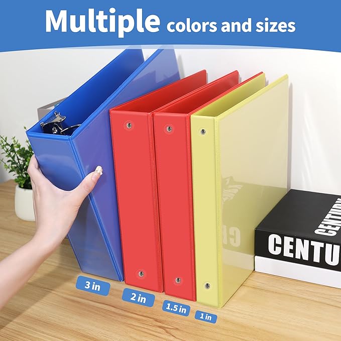 SUNEE 3 Ring Binder 3 Inch 1 Pack, Clear View Binder Three Ring PVC-Free (Fit 8.5x11 Inches) for School or Office Supplies, Cobalt Blue