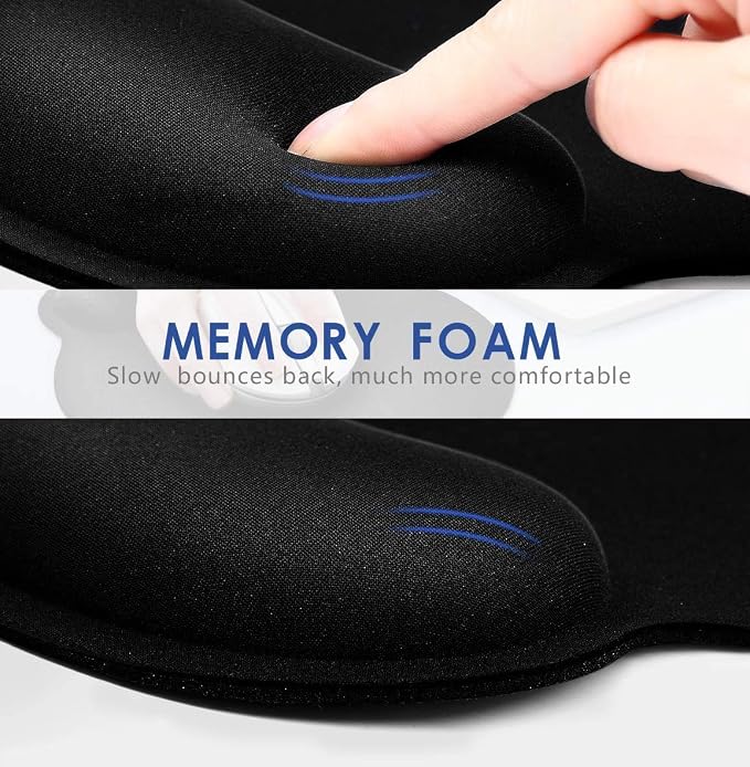 Ergonomic Mouse Pad 3 Pack with Wrist Rest Support, Round Gaming Mousepad with Smooth Surface & Non-Slip Rubber Base for Computer, Laptop, Office, Comfortable Memory Foam for Wrist Cushion