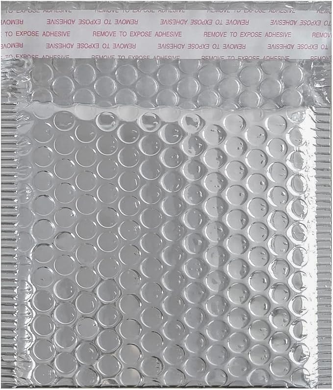 HOSL Bubble Mailer 5.2x5.2"(Inner) Shipping Envelopes 20 Pack Padded Envelopes for Mailing Shipping Packaging small Business Waterproof Package Bags Bulk (Silver)