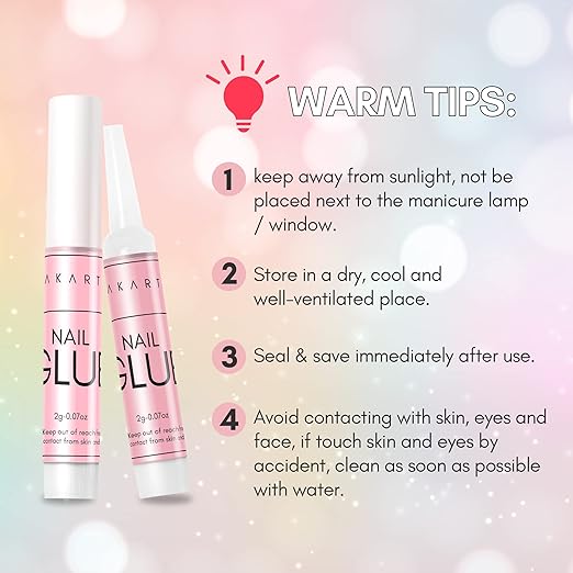 Makartt Super Strong Nail Glue for Press Ons: 100PCS Bulk Long Lasting Professional Adhesive for Fake Nail Tips,Strong, Quick Air Dry Glue 0.07oz Supplies for Salon Manicure Supplies and Home DIY Use