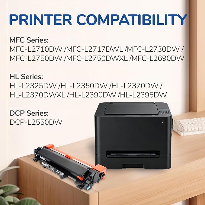 TN760 Toner for Brother Printer TN-760 TN 760 TN730 TN-730 2 Pack Black | for brother toner tn760 High Yield MFC-L2750DW MFC-L2710DW HL-L2350DW HL-L2395DW HL-L2370DW DCP-L2550DW Printer