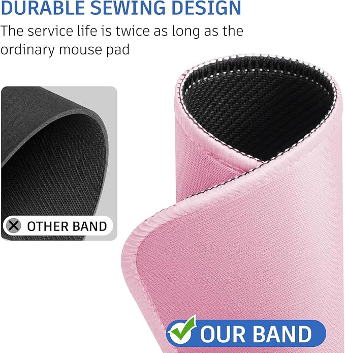 3 Pack Small Mouse pad Solid Color Square Mouse Mat for Wireless Mouse Office Computer Mousepad for Desk Mat Laptop with Non-Slip Rubber Base (Black Pink)