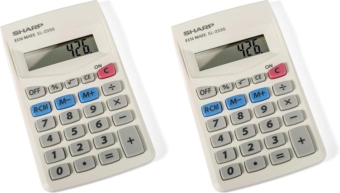 Sharp EL233SB Standard Function Calculator (Pack of 2)