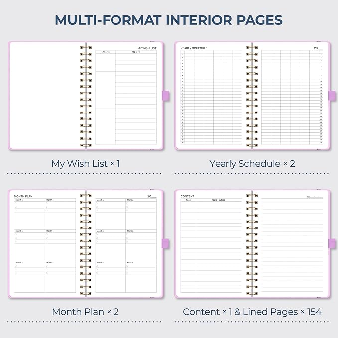 AHGXG Spiral Journal Notebook, 160 Lined Pages, A5 Size (5.7'' x 8.3'') | for Men & Women, Journaling, Writing, Work & Office, Hardcover, 100 GSM Thick Paper (Purple)