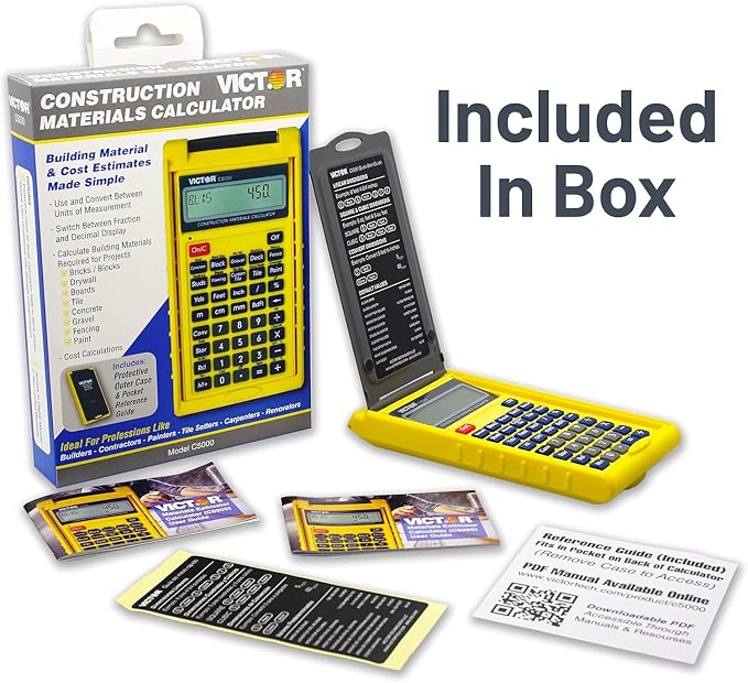 Victor C5000 Advanced Construction Calculator with Protective Case