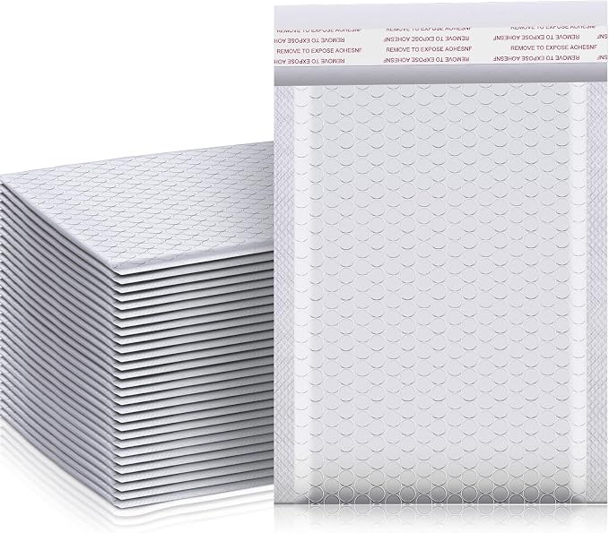 30 Pcs Bubble Poly Mailers Padded Envelopes,White,12 X 16 Inches | Large Mailing Bags for Small Business, Self Seal Waterproof Shipping Envelopes, Resealable Cushioned Poly Mailers Bulk