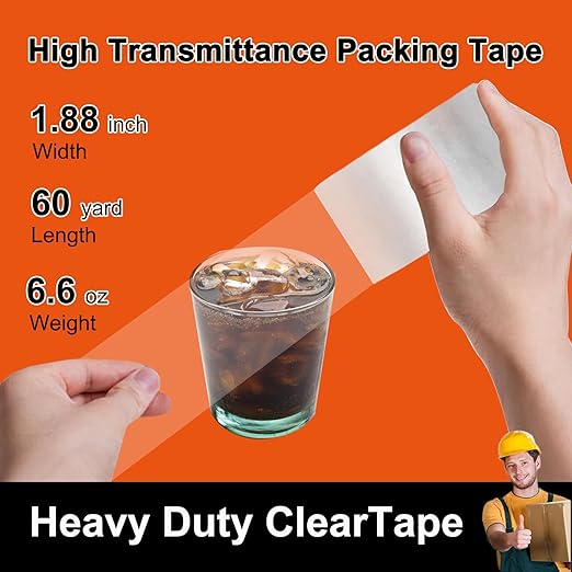 Packing Tape (36 Rolls),Packaging Tape for Shipping Moving Sealing,1.88 Inch x 60 yd Per Roll,Total 2160 Yards