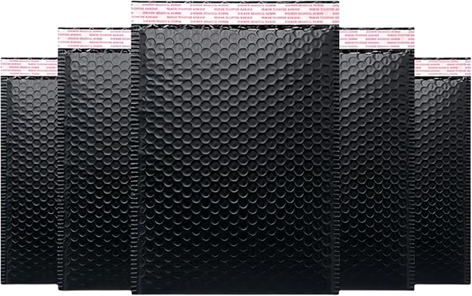 Small Bubble Mailers 3.5X5.9 Inch 12 Pack Poly Padded Envelopes Thicken Business Mailing Packages Opaque Self Seal Boutique Shipping Bags Mailer (Black)