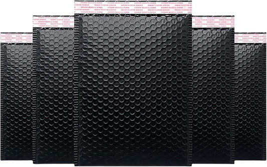 Small Bubble Mailers 3.5X5.9 Inch 12 Pack Poly Padded Envelopes Thicken Business Mailing Packages Opaque Self Seal Boutique Shipping Bags Mailer (Black)
