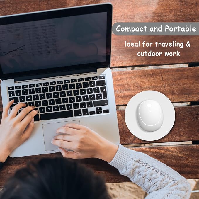 Dapesuom Small Mouse Pad, 6 x 6 Inch Thick Rubber Premium-Textured Non-Slip Portable & Washable Round Mini Mouse Mat for Women Wireless Laptops Keyboard Tray Gaming Work Computer Travel, Space Gray