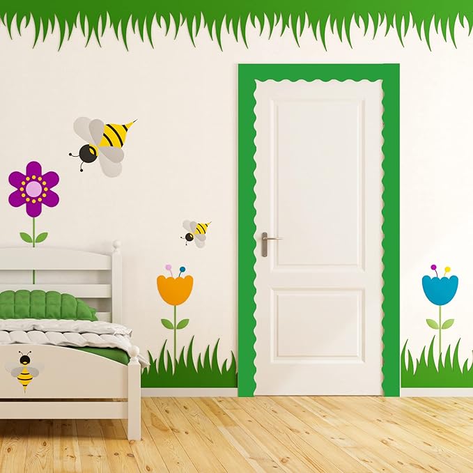 Containlol 236ft Classic Color Bulletin Board Decoration, Spring Classroom Bulletin Board Borders Bright Scalloped Trim for School Office Poster Chalkboard Whiteboard Wall Decor