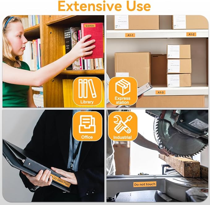 18mm Label Tape Orange Replace for Brother Ptouch TZe-B41 3/4" (0.7") | TZe TZ Tape Laminated 18mm Compatible with Brother P Touch PTD400 PTD410 PTD600 PT2730, TZeB41 Black on Fluorescent Orange