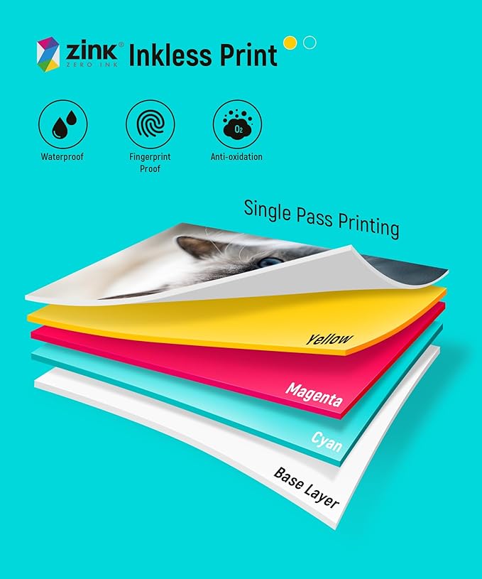 Liene Zink Photo Paper 2x3″ 50 Sheets, Premium Photo Printer Paper w/Adhesive Back, Waterproof, Smudge Proof, Tear Proof, Instant Photo Paper Compatible w/Liene 2x3″ Photo Printer Scrapbook